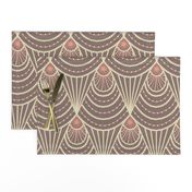 art deco brown, pink and beige