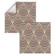 art deco brown, pink and beige