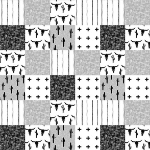 western wholecloth - 3" squares - black and white cheater quilt, cheater quilt, quilt top fabric, nursery quilt, black and white, bw, - 3 inches