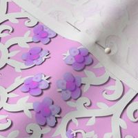 Pink and Purple Buttercup Flower Damask