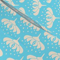 Blue Sky Simple Scandi Floral Botanical in Bright Sky Blue and White - UnBlink Studio by Jackie Tahara