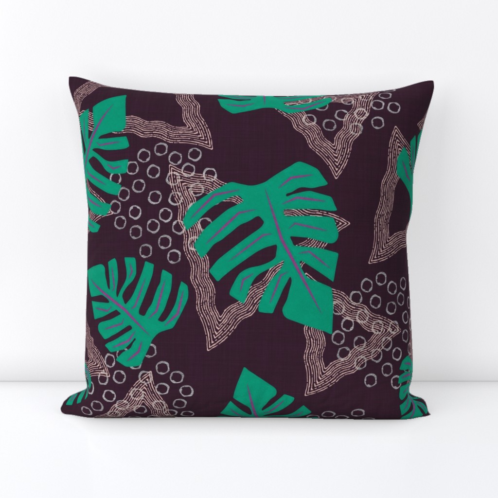 Monstera Leaves in 80s vibe