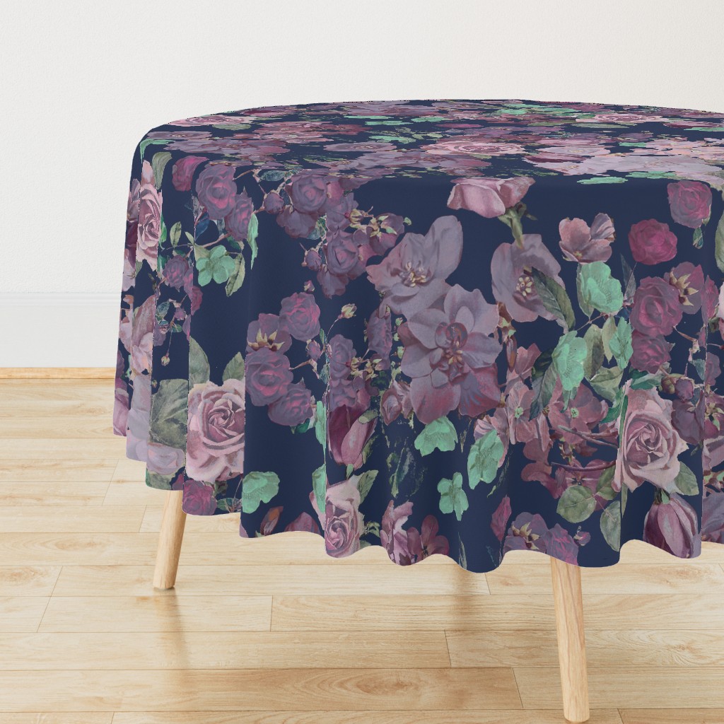 Antique Floral XL Print // Cool Colors