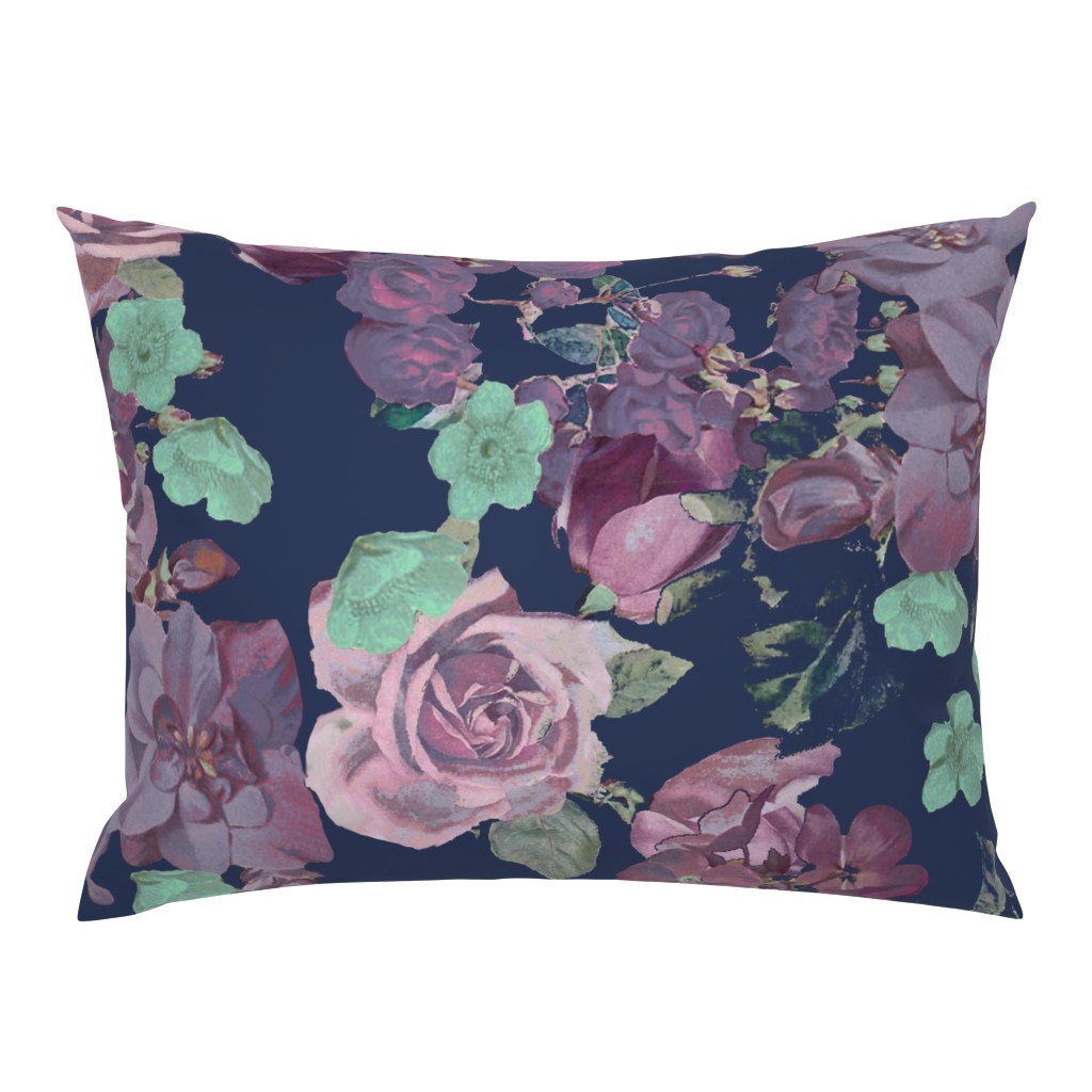 Antique Floral XL Print // Cool Colors