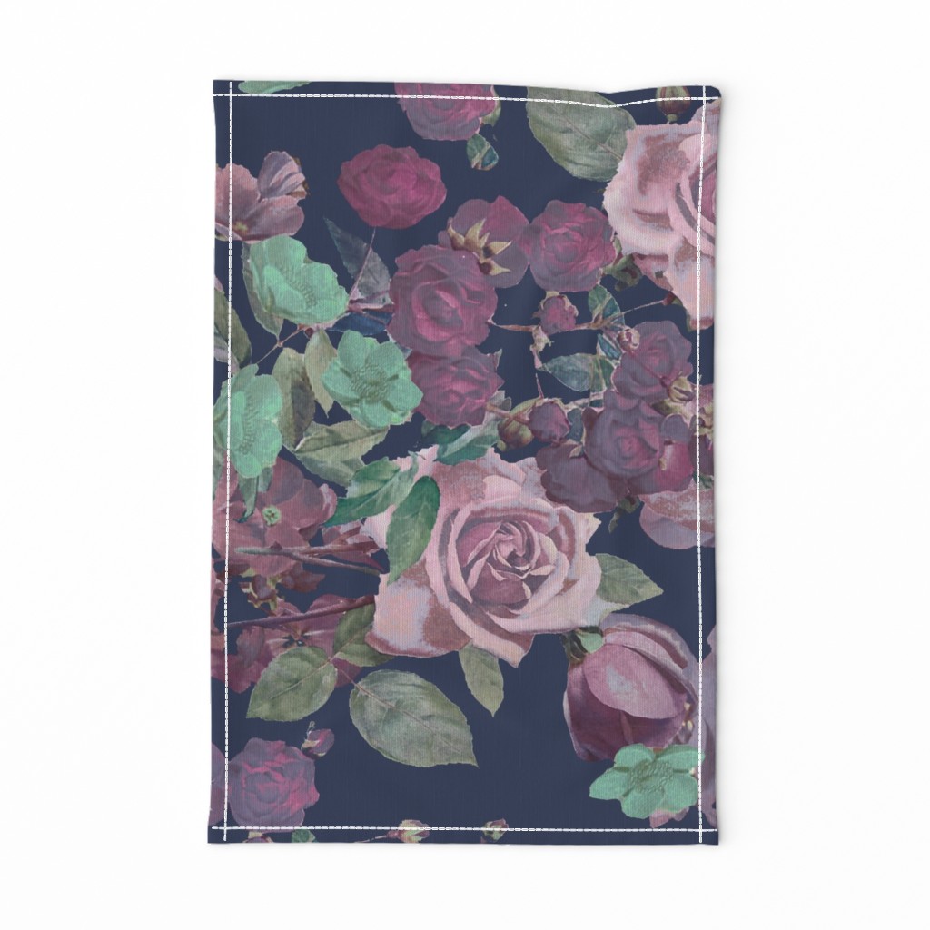 Antique Floral XL Print // Cool Colors