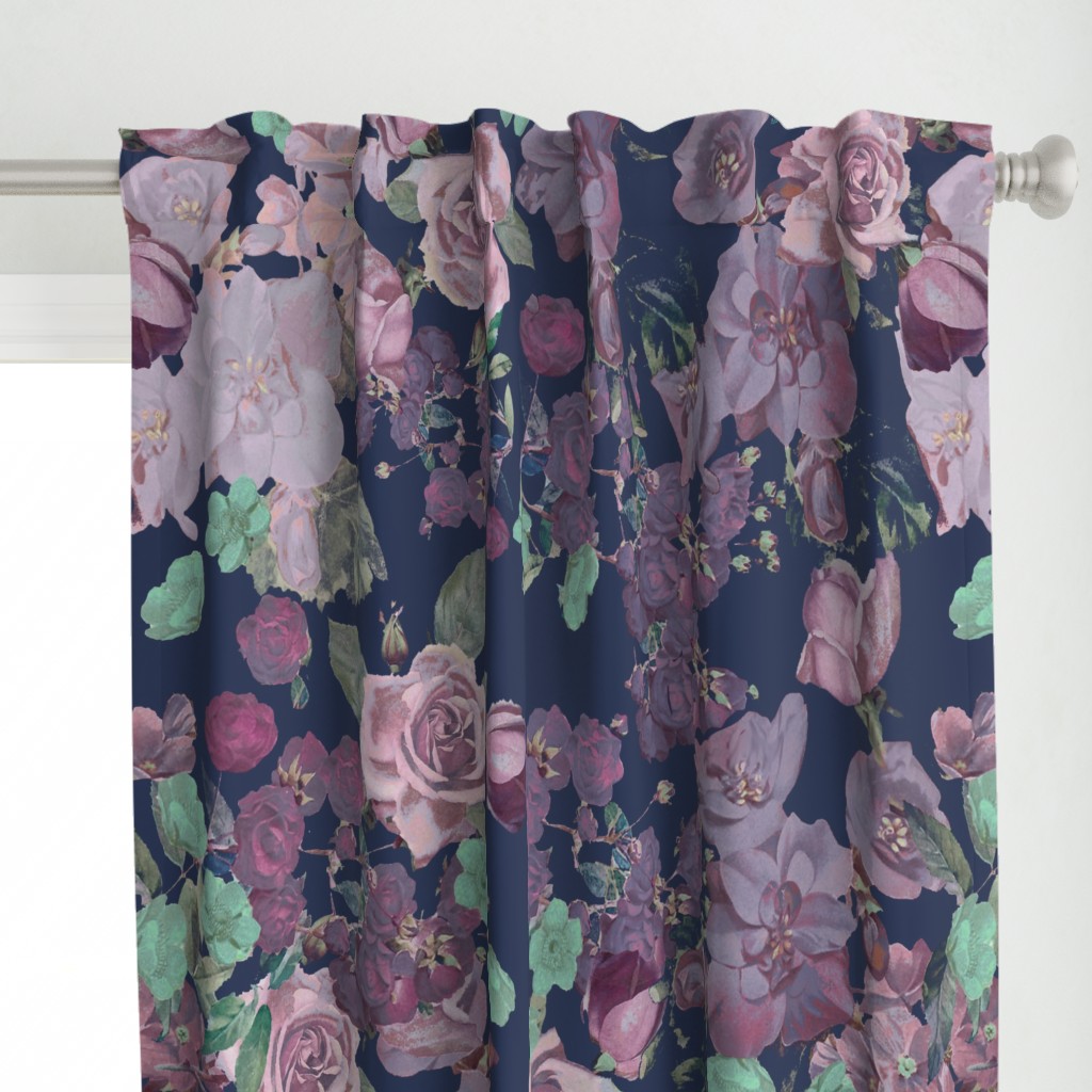 Antique Floral XL Print // Cool Colors