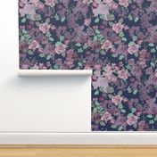 Antique Floral XL Print // Cool Colors