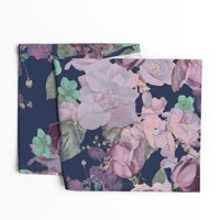 Antique Floral XL Print // Cool Colors