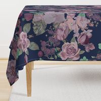 Antique Floral XL Print // Cool Colors