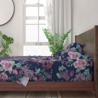 Antique Floral XL Print // Cool Colors