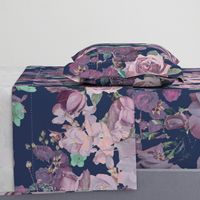 Antique Floral XL Print // Cool Colors