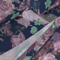 Antique Floral XL Print // Cool Colors