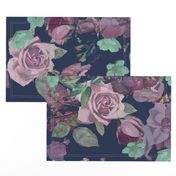 Antique Floral XL Print // Cool Colors