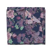 Antique Floral XL Print // Cool Colors