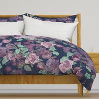 Antique Floral XL Print // Cool Colors