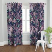 Antique Floral XL Print // Cool Colors