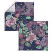 Antique Floral XL Print // Cool Colors