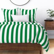 Classic Cabana Stripes in White + Kelly Green