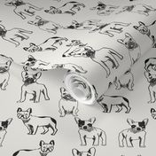 french bulldog fabric - dog fabric, pet fabric, dogs fabric, frenchie fabric, cute dog fabric, french bulldogs fabric - off-white