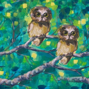 Woodland Owls - Large Pattern