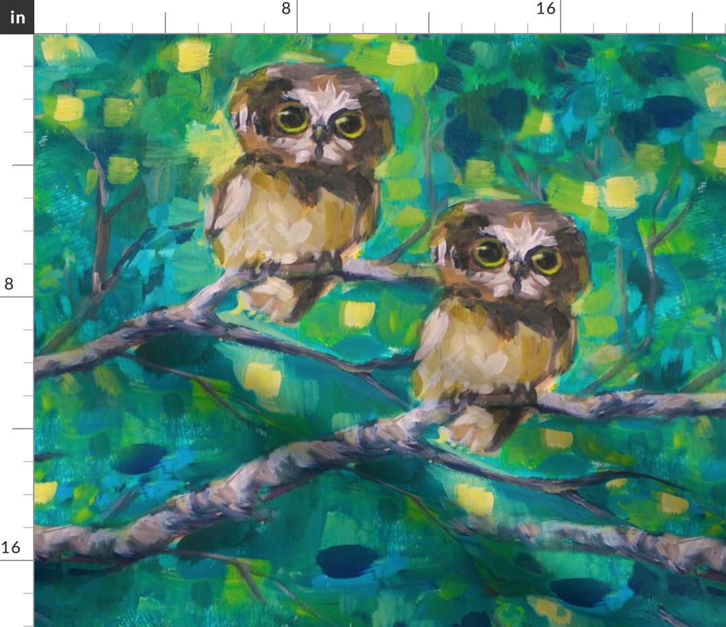 Woodland Owls - Large Pattern