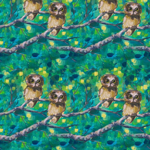 Woodland Owls - Small Pattern