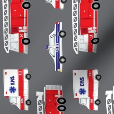 (large scale) first responders vehicles (grey)  (90) C19BS