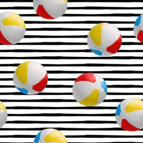 beach balls - black stripes - summer - LAD19