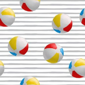 beach balls - grey stripes - summer - LAD19