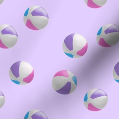 beach balls - pink on purple - summer - LAD19