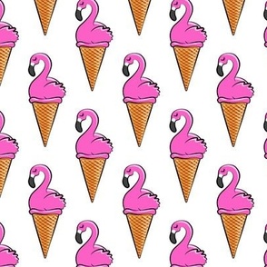 Flamingo ice-cream cones - white LAD19