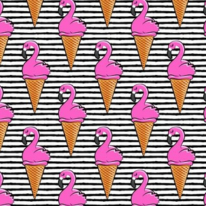 Flamingo ice-cream cones - black stripes LAD19
