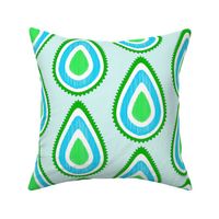 leaf zig zag bright green and blue back blue 3