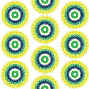 dot circles big jagged - green yellow blue