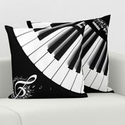 54" Piano Keyboard on Black Background