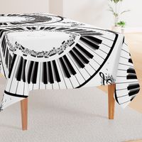 54" Piano Keyboard on White Background