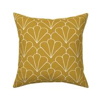 Little shell summer scallop minimal tropical surf print ochre yellow