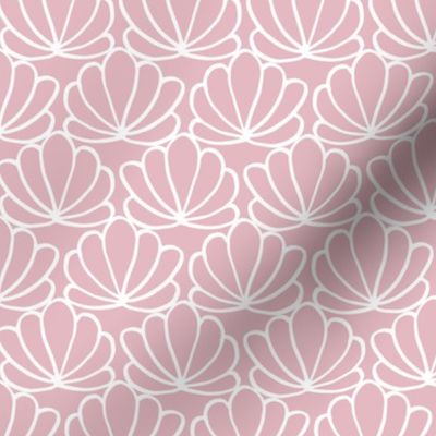 Little island vibes shell summer scallop minimal tropical mermaid surf sea print pink