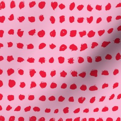 Minimal raw brush dots in a row abstract squares scandinadian summer girls pink red