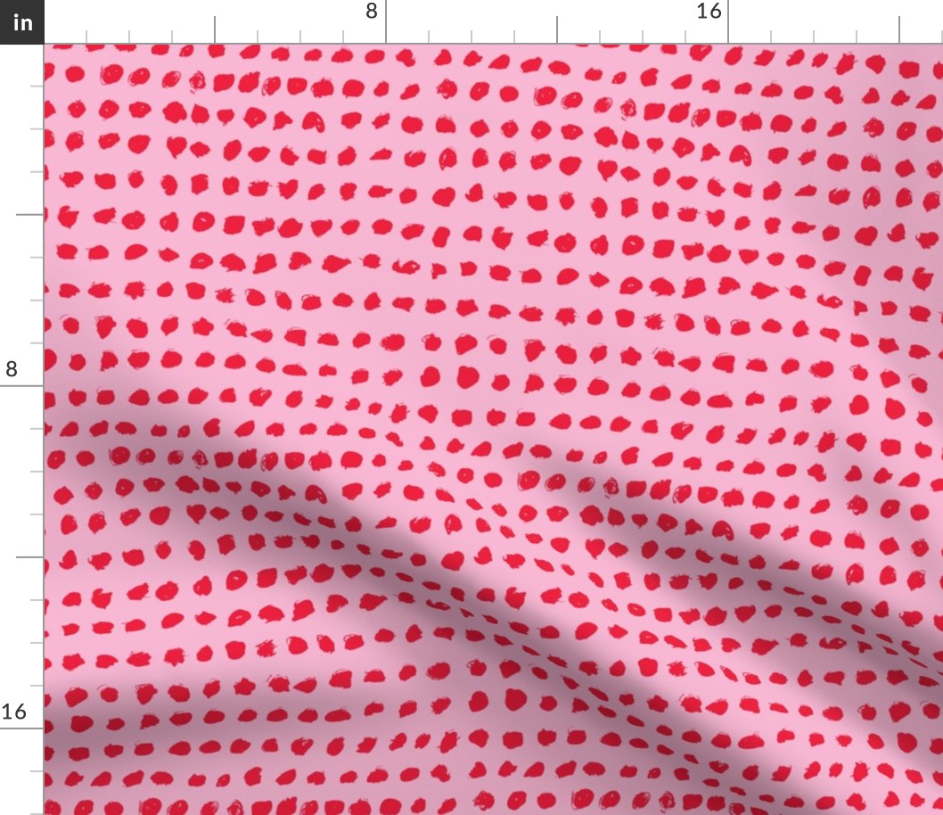 Minimal raw brush dots in a row abstract squares scandinadian summer girls pink red