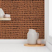 Minimal raw brush dots in a row abstract squares scandinadian fall copper brown