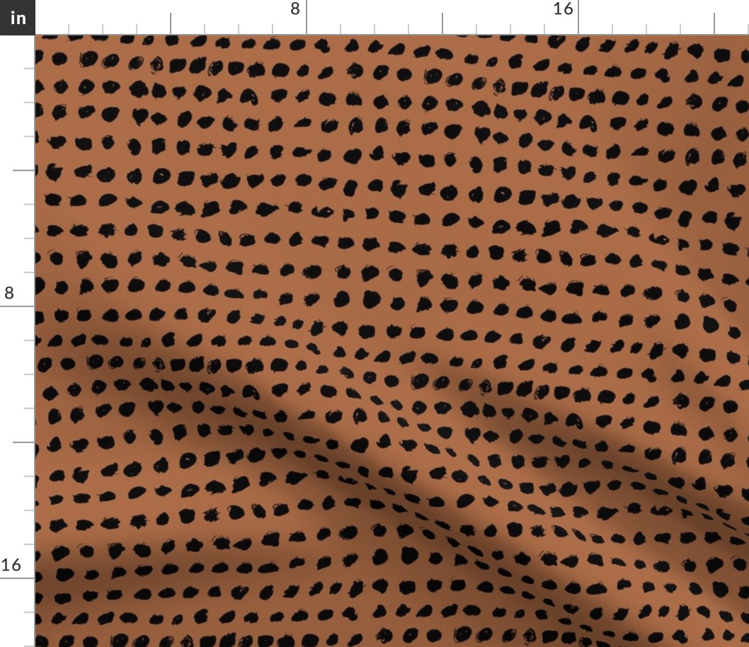 Minimal raw brush dots in a row abstract squares scandinadian fall copper brown