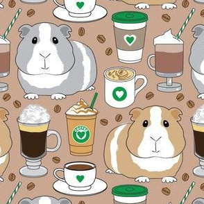 guinea-pigs-and-coffee beans on brown