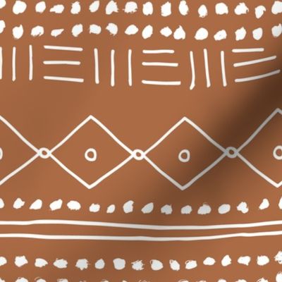Minimal mudcloth bohemian mayan abstract indian summer love aztec design copper brown JUMBO