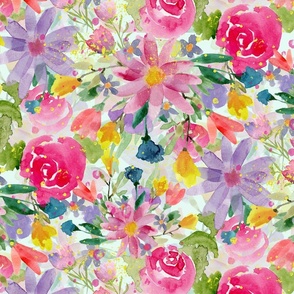 Summer Bounty Watercolor Floral-Large 