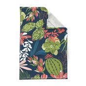 Succulent Garden - Navy Jumbo Scale