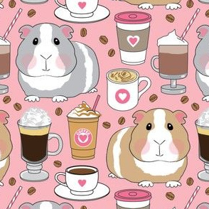 guinea-pigs-and-coffee beans on pink