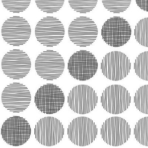 Black dots over white background