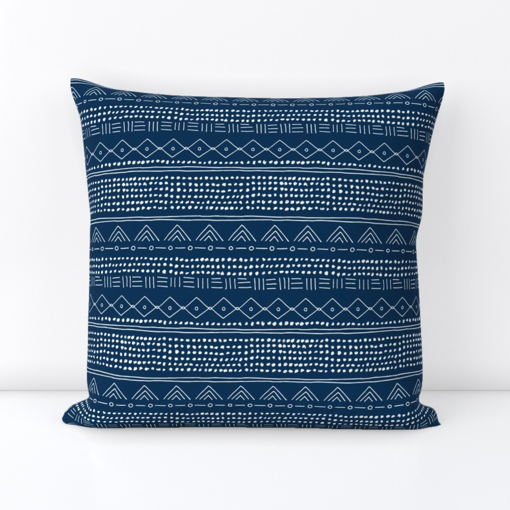 Minimal mudcloth bohemian mayan abstract indian summer love aztec design navy blue