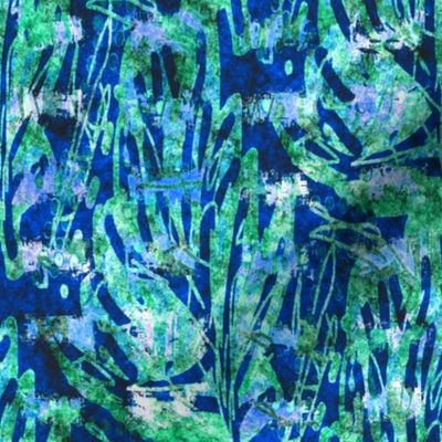 Leafy abstract, Cobalt Blue, medium